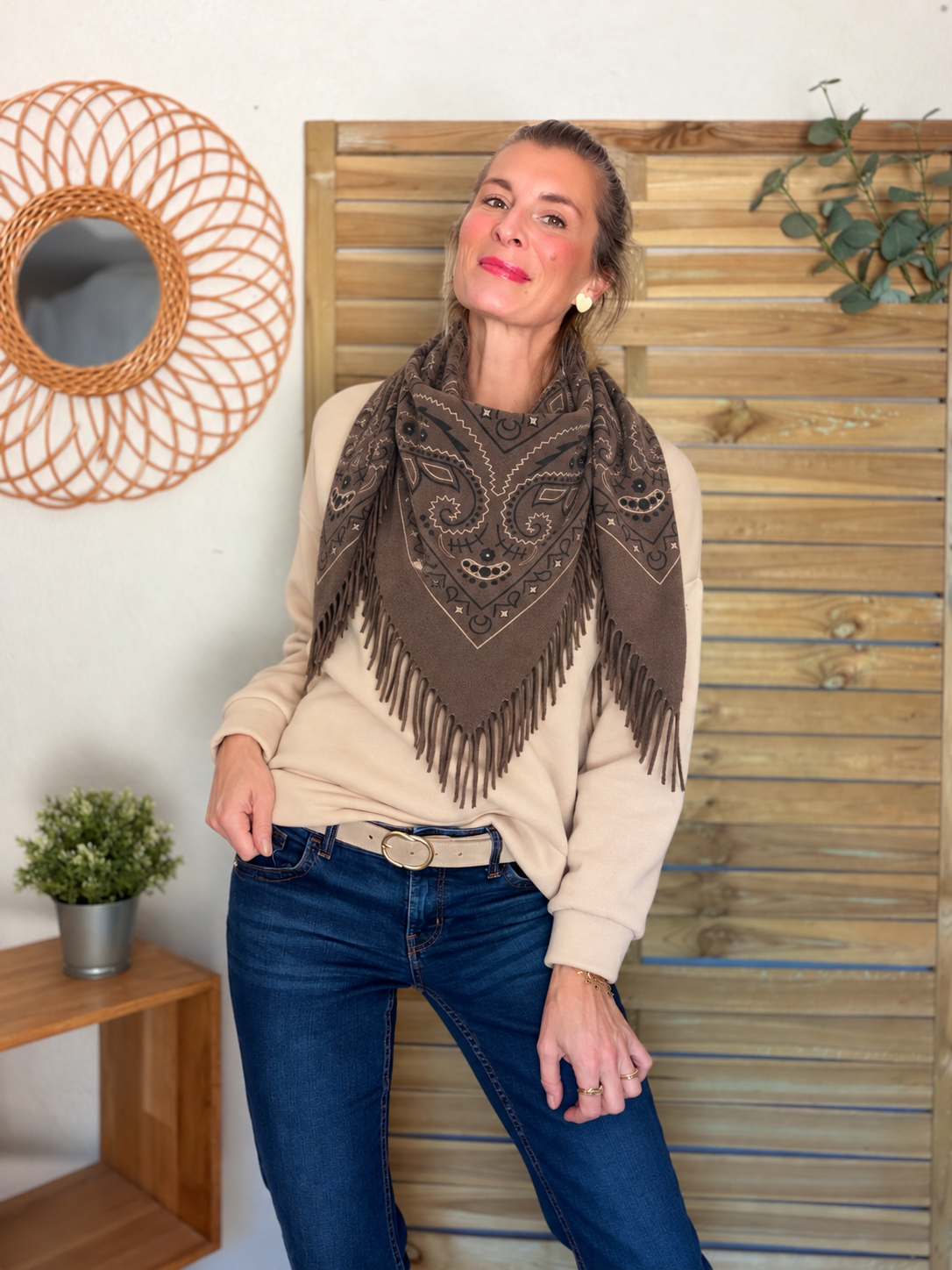 Écharpe Bandana Chocolat