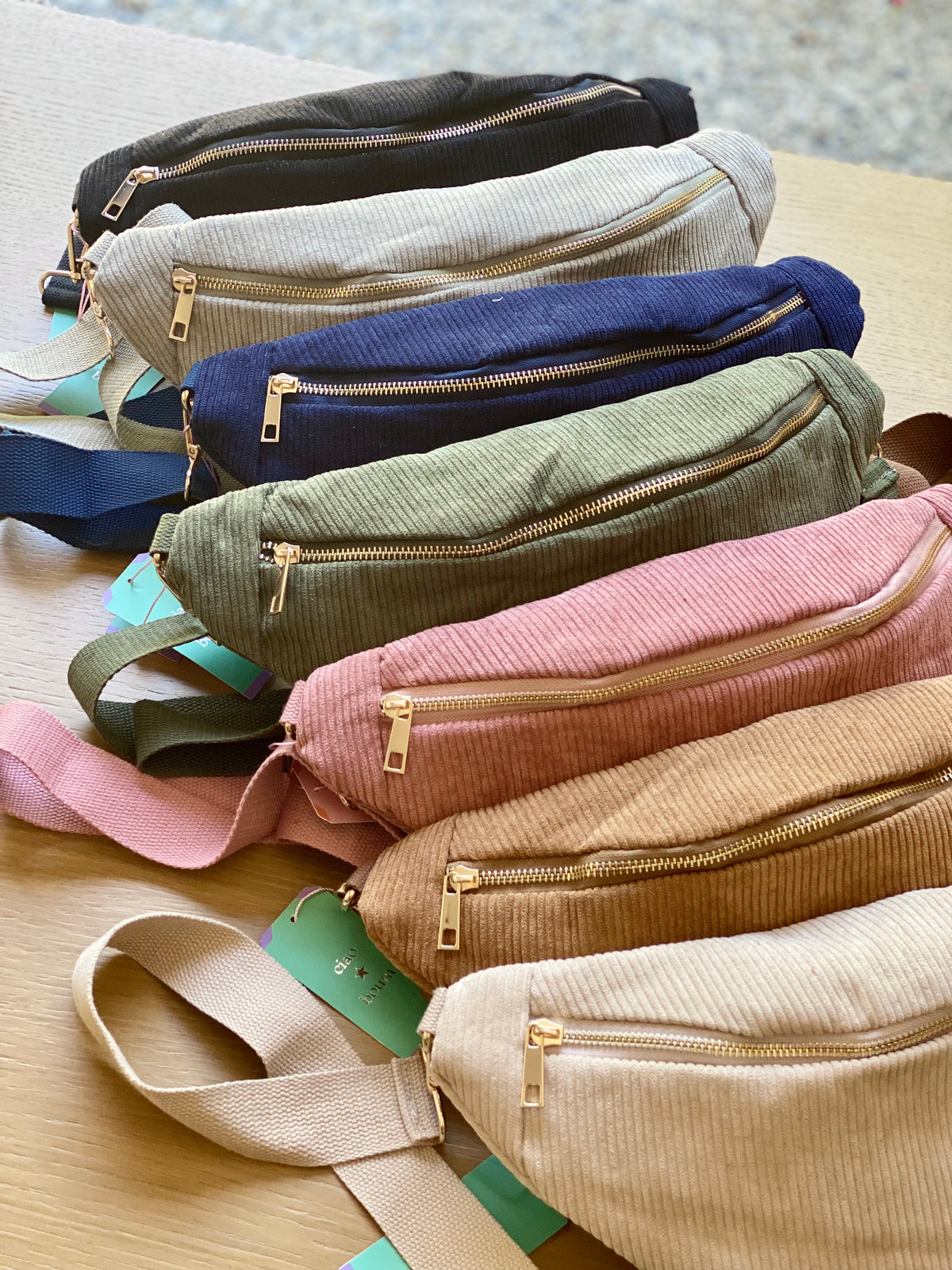 Sac banane XL velours côtelé Ciao Boum - IVY - Kaki