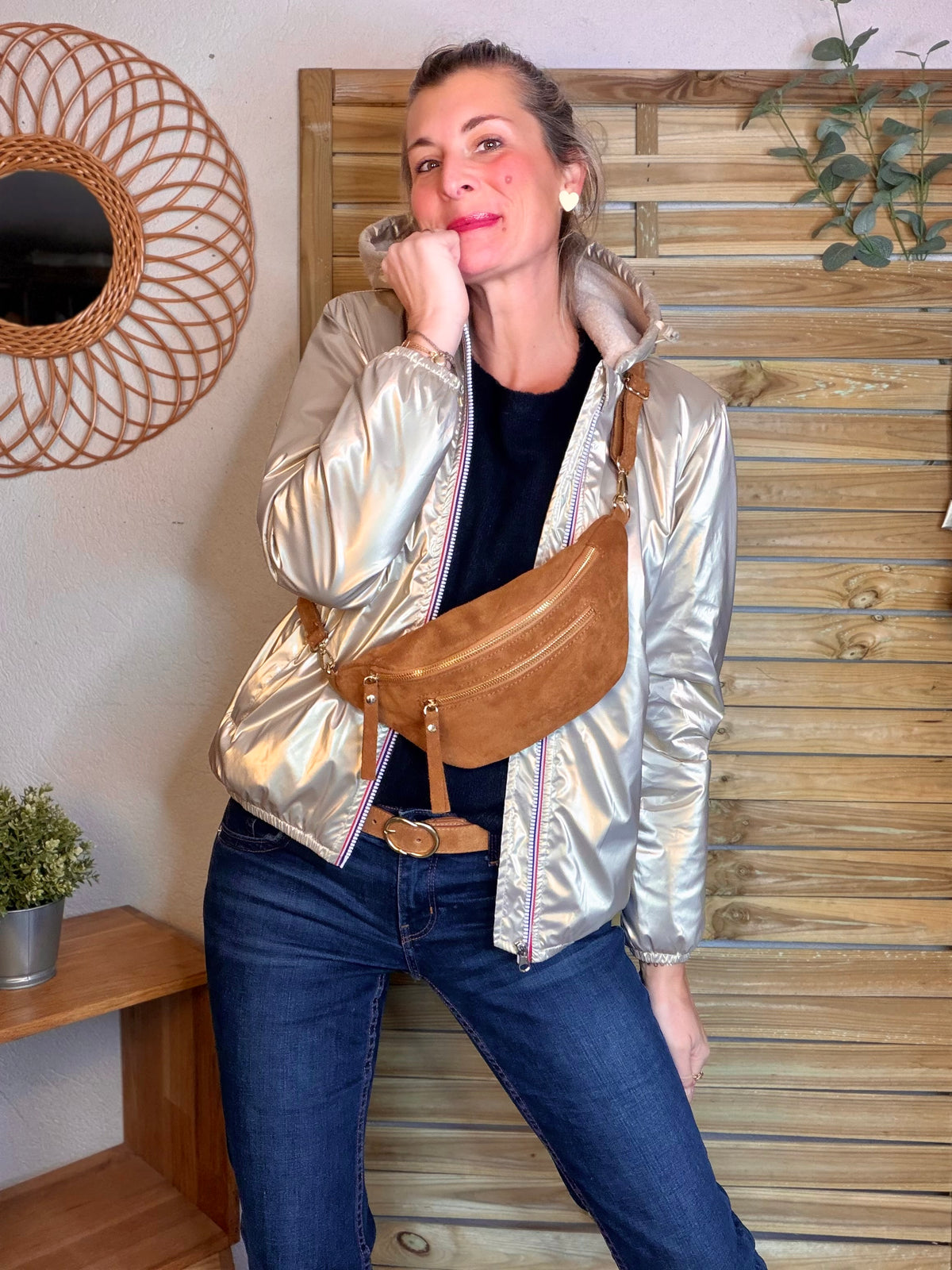 LAURA JO - Parka Imperméable LOUISE COURT sherpa - Doré