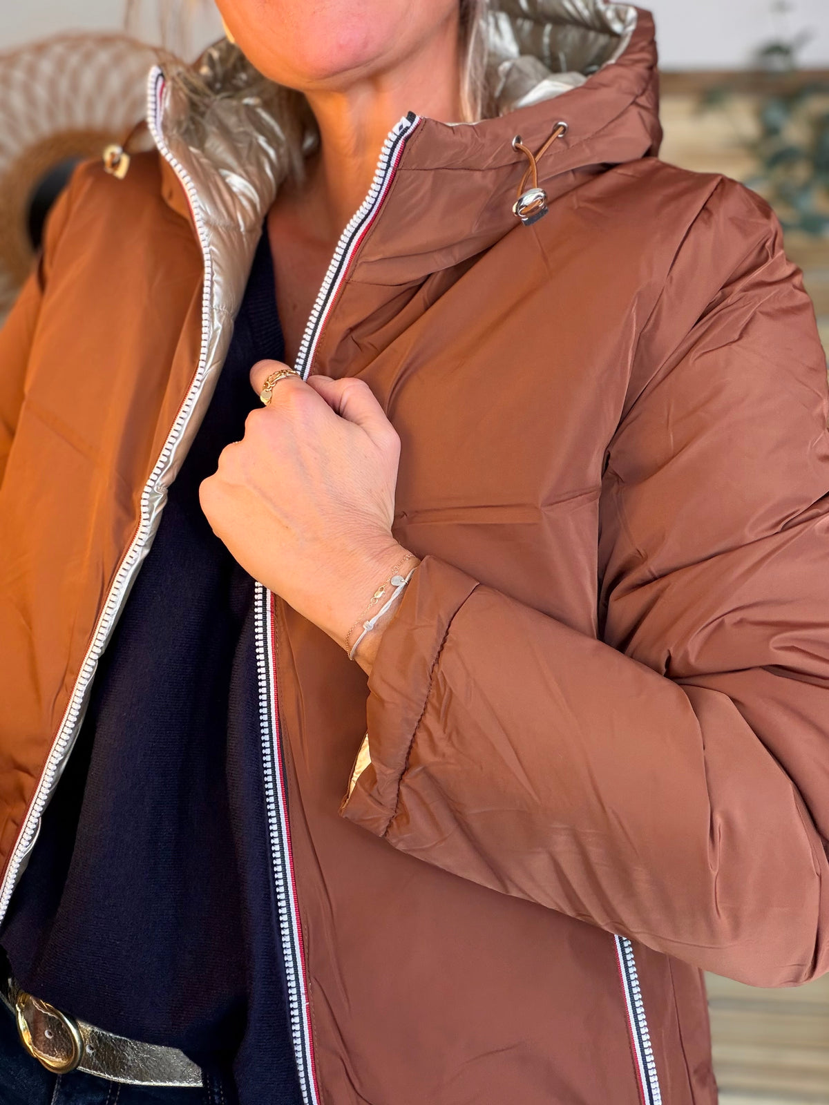Doudoune imperméable réversible ANGÈLE COURT - Rouille choco - MELYA MELODY