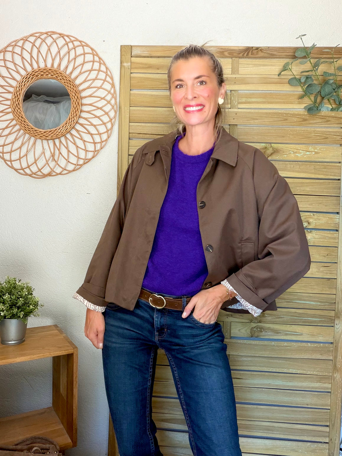 Veste Trench avec Liberty - MADELEINE Chocolat