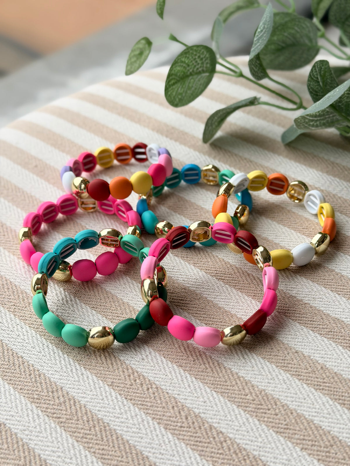 Bracelet élastiqué perles plates NINA