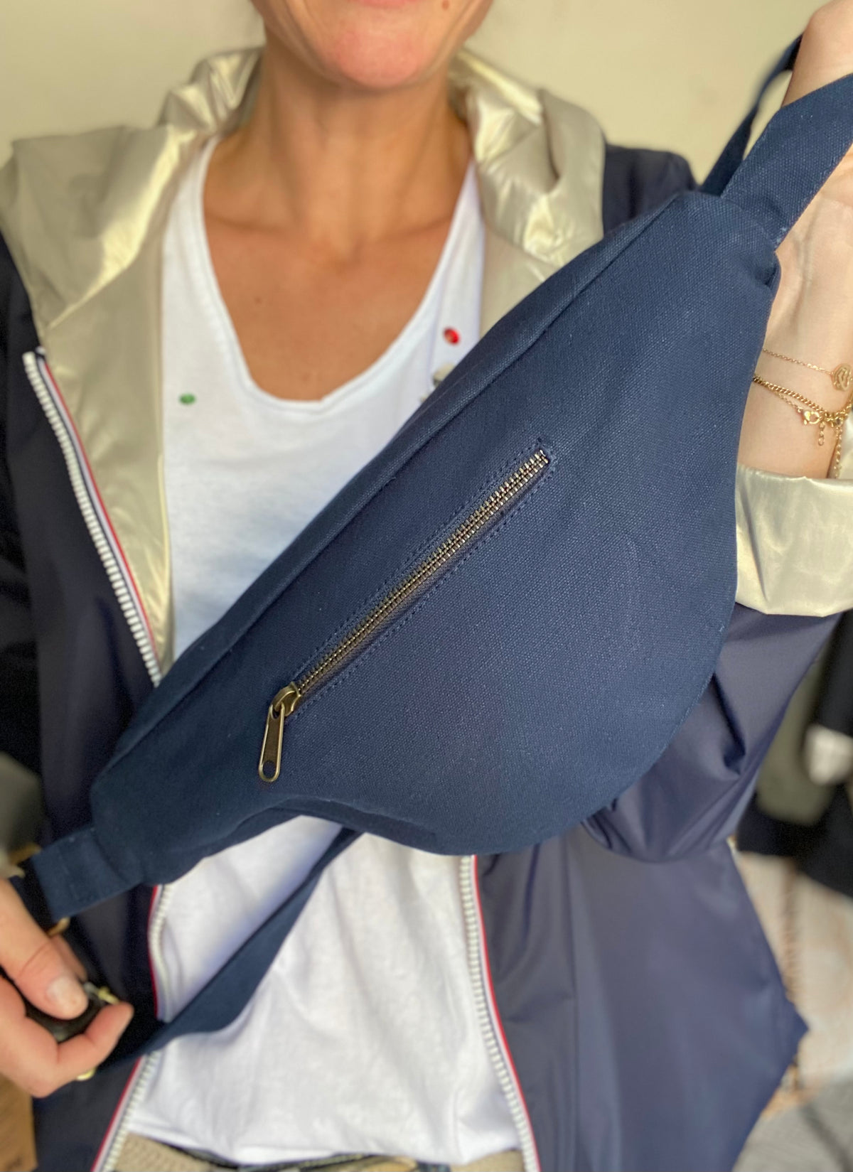 HINDBAG SASHA - Sac banane Navy