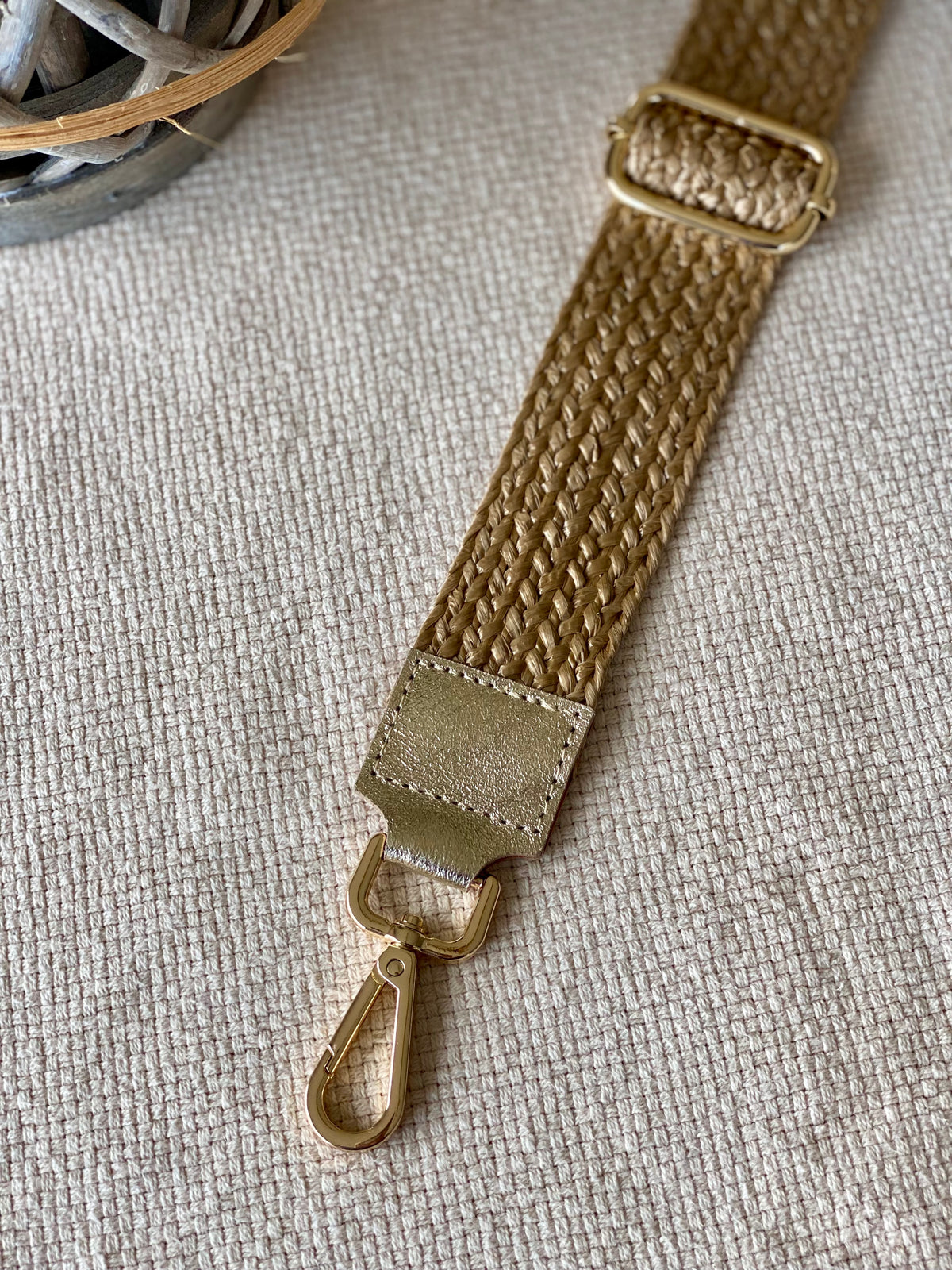 Sangle / Bandoulière pour sacs/ bananes - JENNY (effet paille)