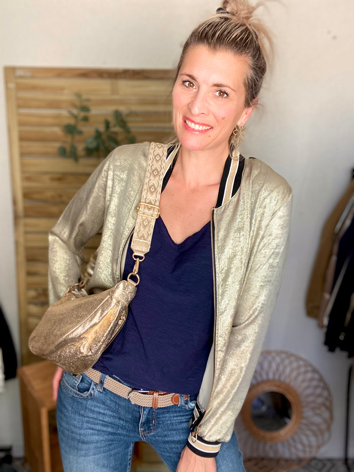 Veste bombers léger EMILY - Doré