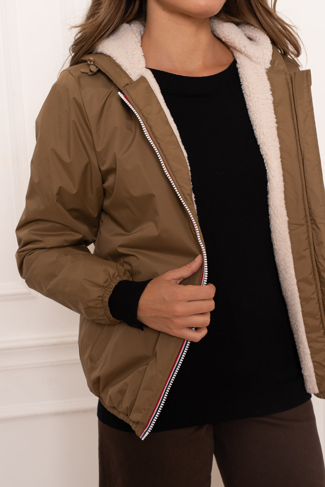 LAURA JO - Parka Imperméable LOUISE COURT sherpa - Camel