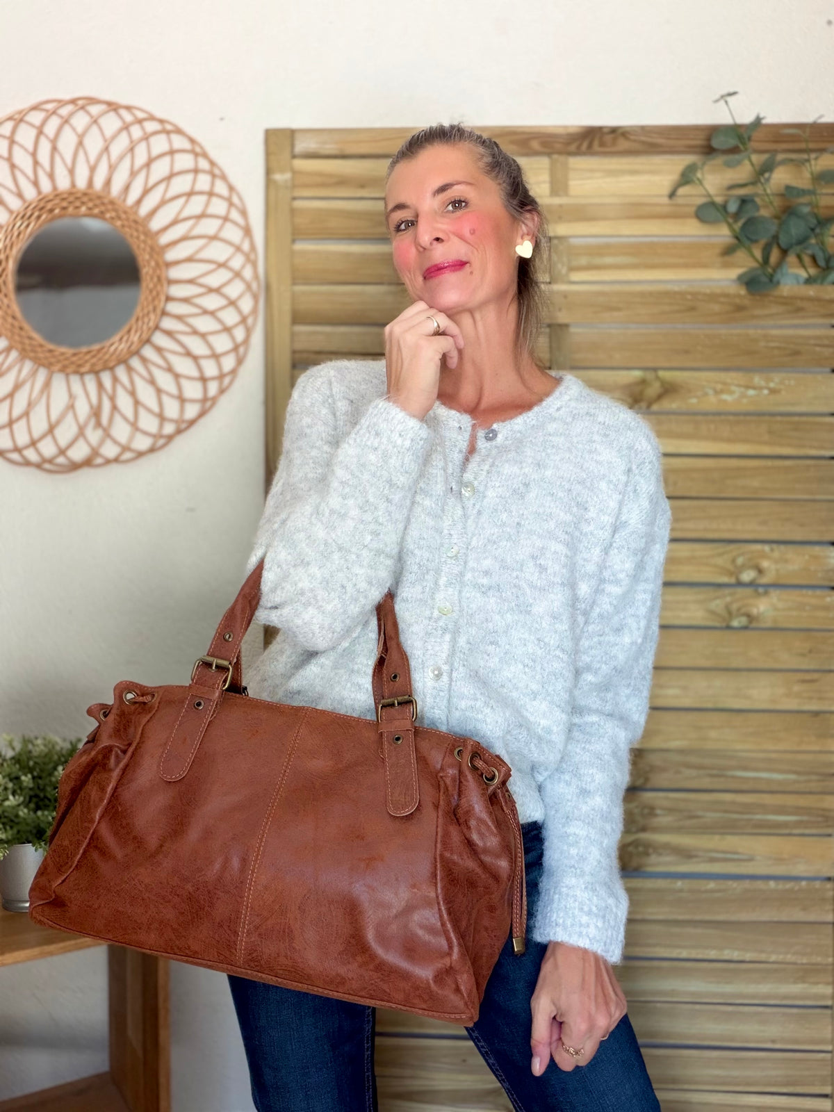 Gilet en maille MERYL - Gris chiné
