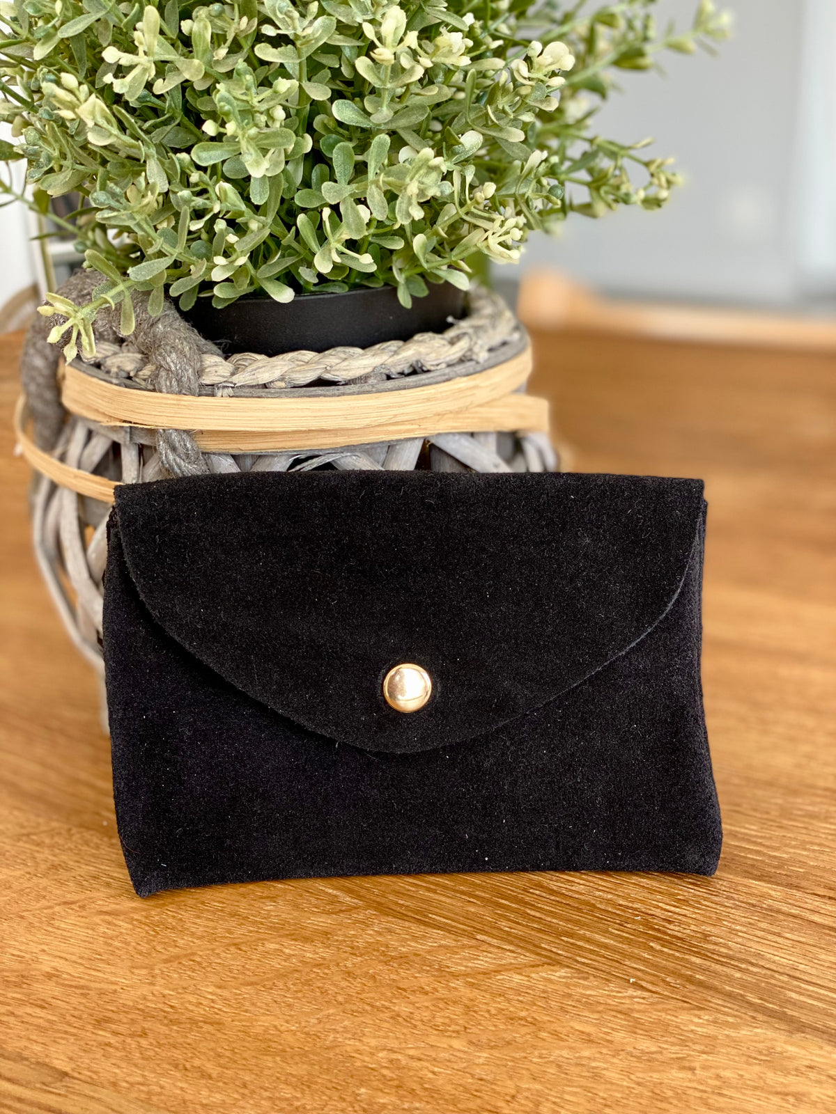 Porte monnaie / porte carte XL+ en cuir daim - BASILE