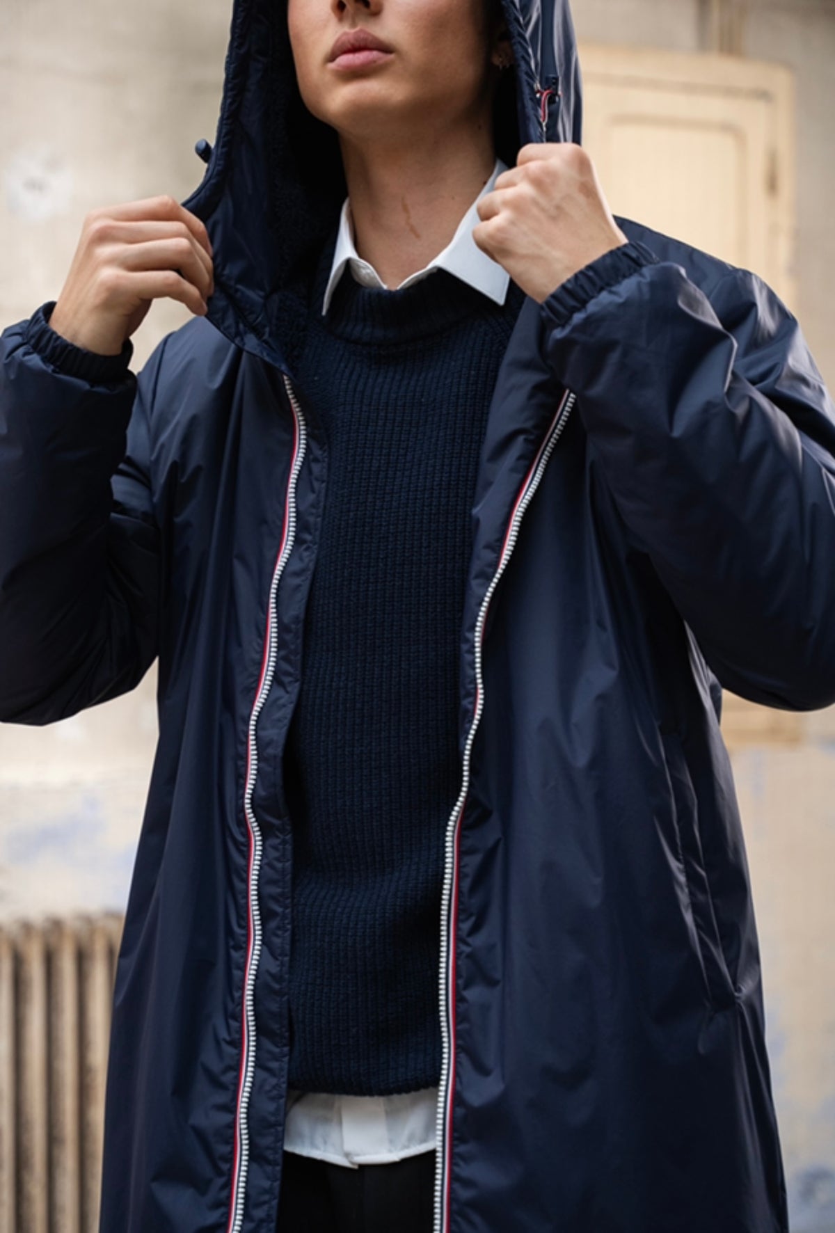 LAURA JO - Parka Imperméable Homme LOUIS* LONG sherpa Bleu marine