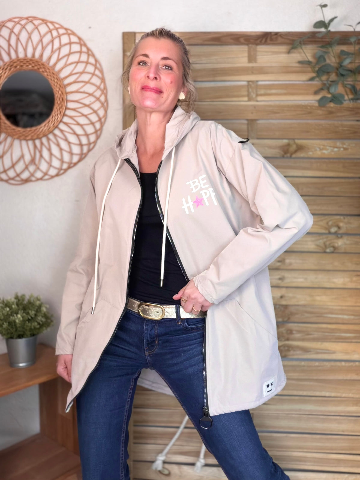 Veste Coupe vent long LESLIE - Beige - FIN DE SÉRIE