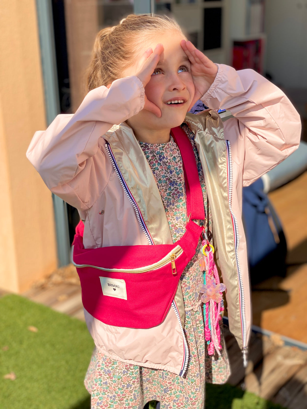 LAURA JO - Imperméable réversible léger GARANCE KIDS enfant (mixte) - Rose / Doré