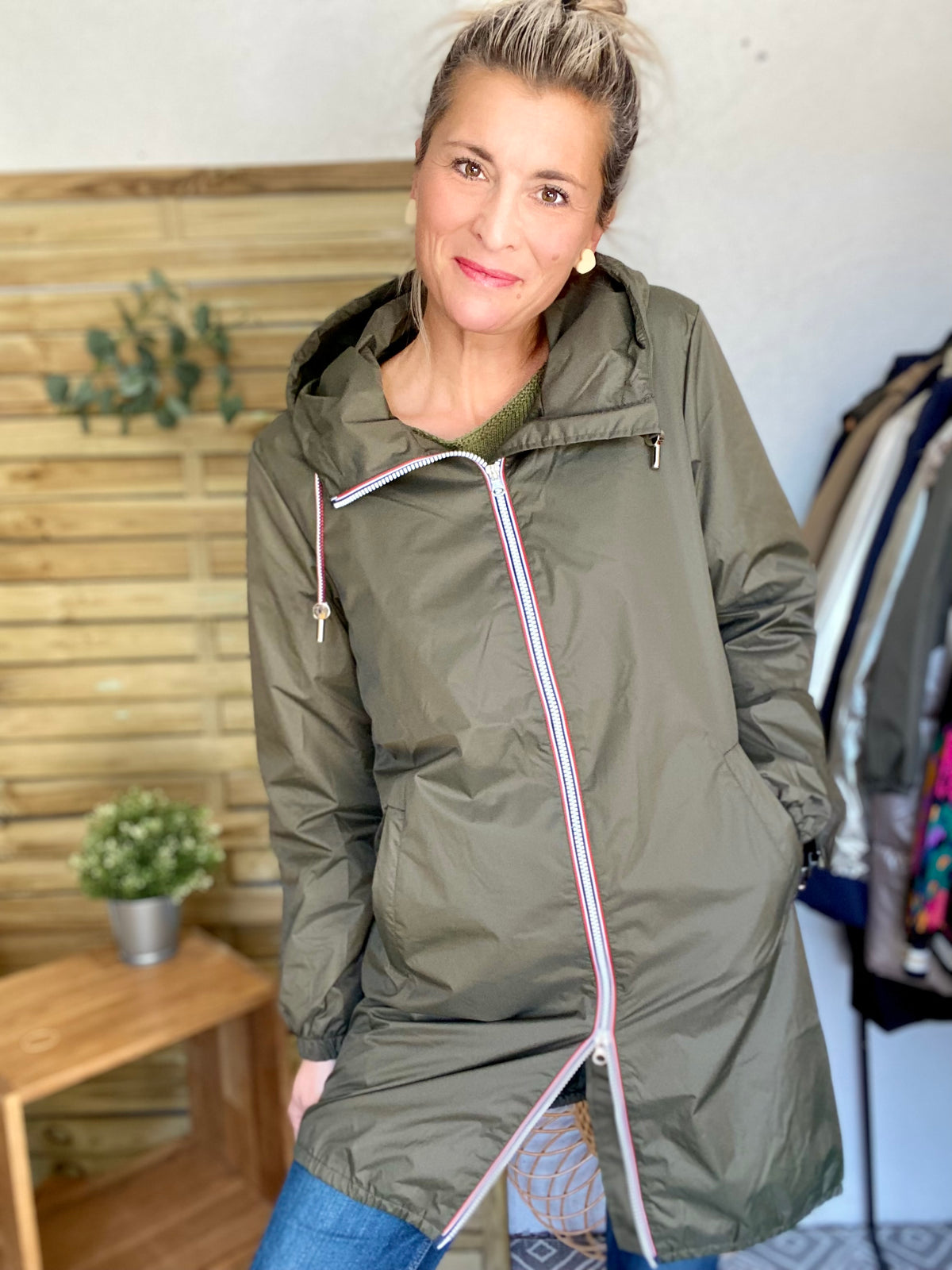 Imperméable mi-saison doublé SOLINE LONG - Kaki - LAURA JO - FIN DE SÉRIE
