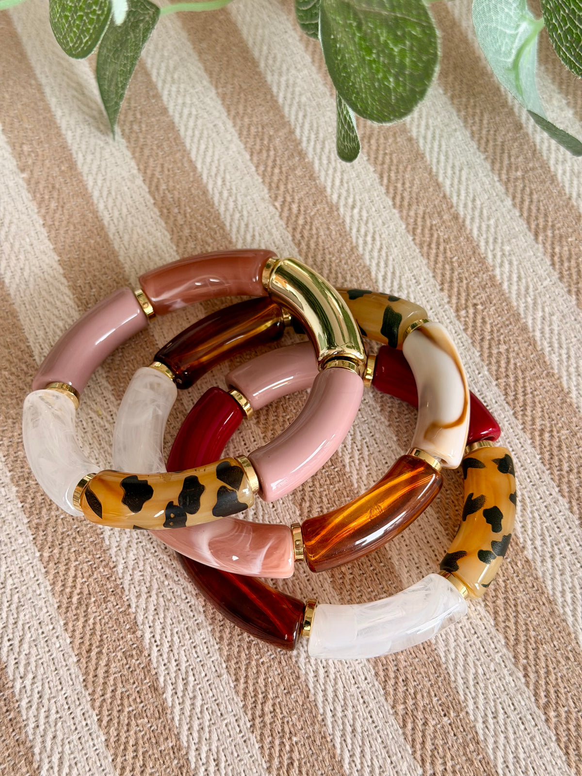 Bracelet jonc élastiqué motif Léo 🐆 ÉMILIA