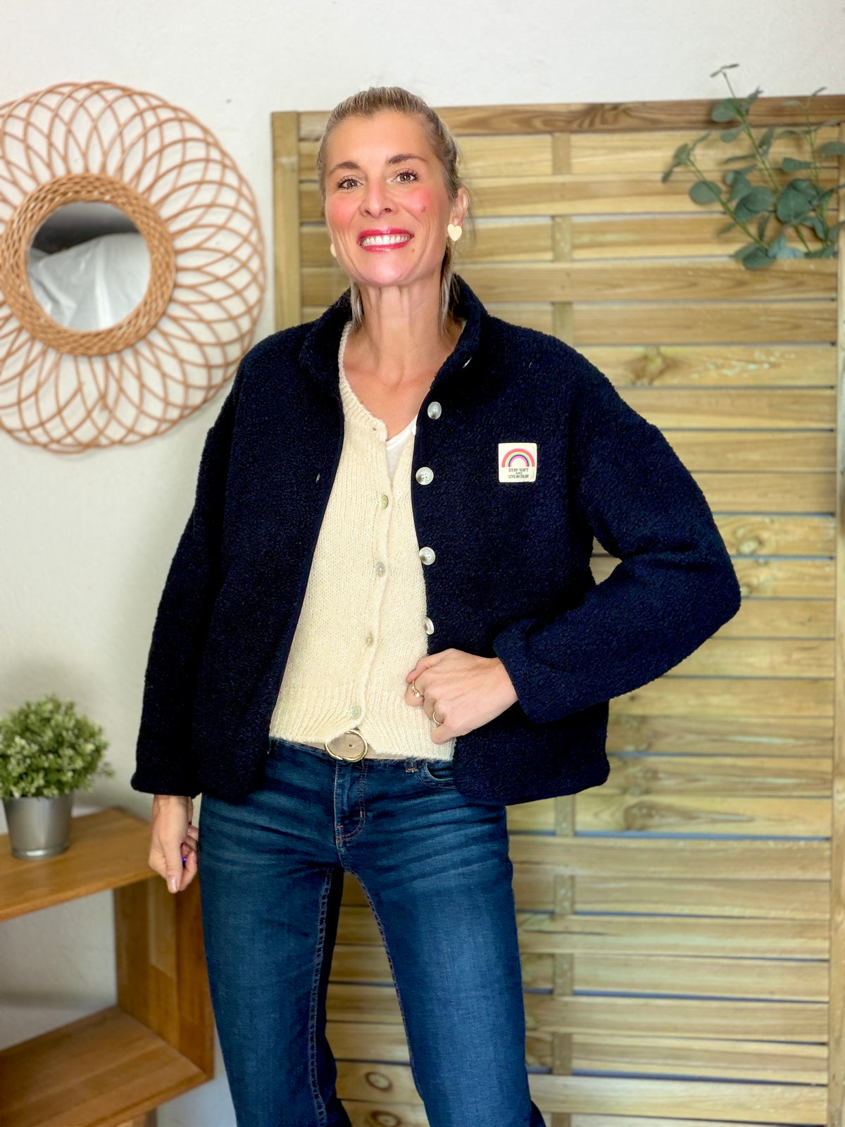 Gilet sans manche en maille laine et mohair AVERY Beige