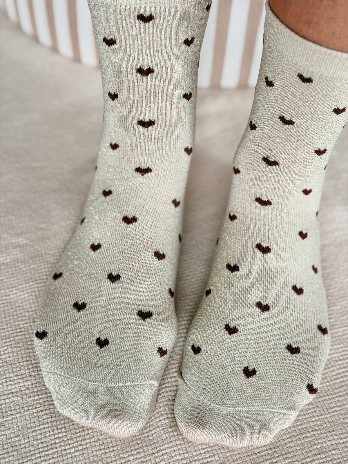 Chaussettes scintillantes glitter ZAHO - Petits coeurs ❤️🤎