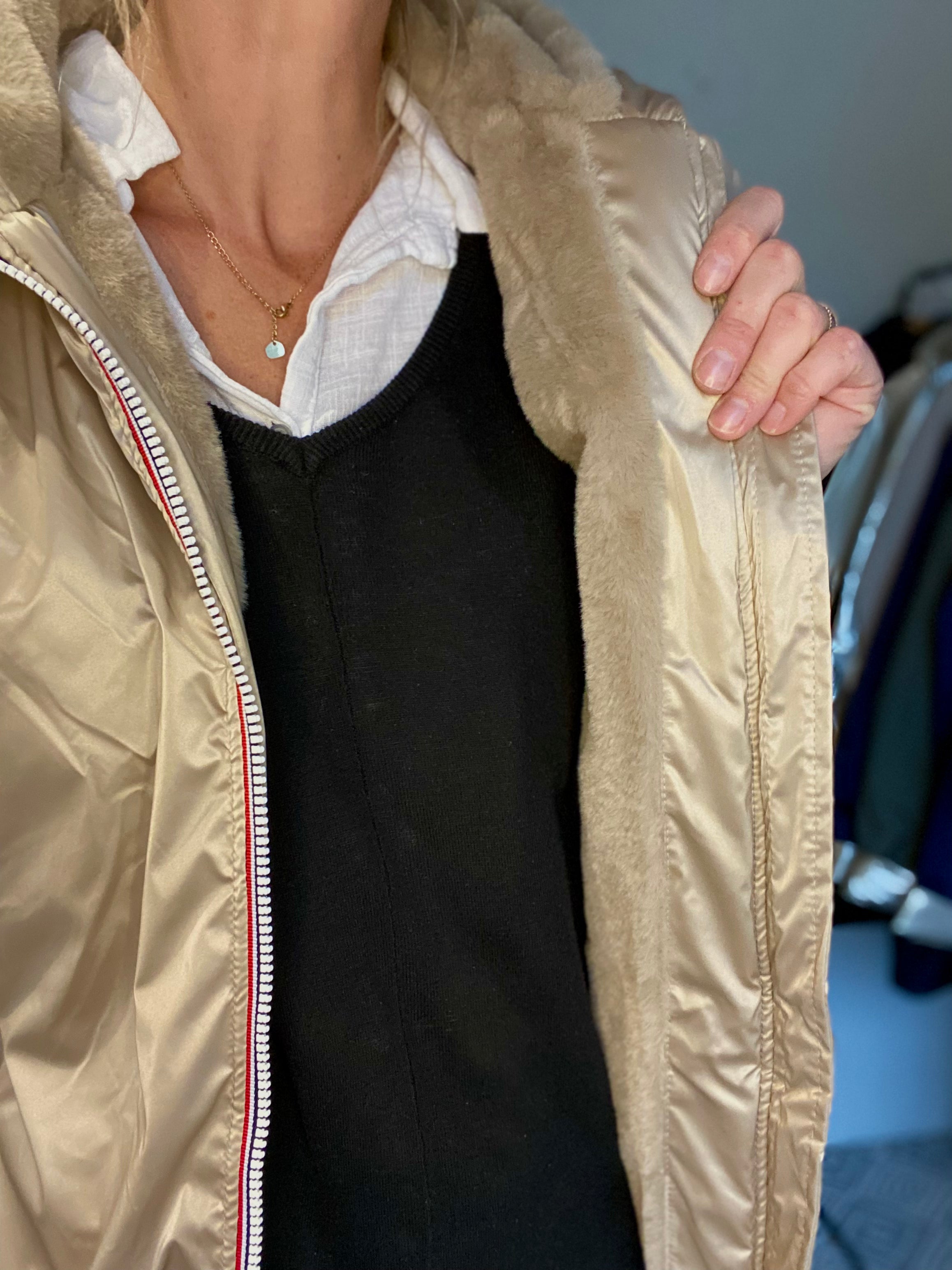 LAURA JO - Parka Imperméable LOUISE LONG fourré - Sable irisé