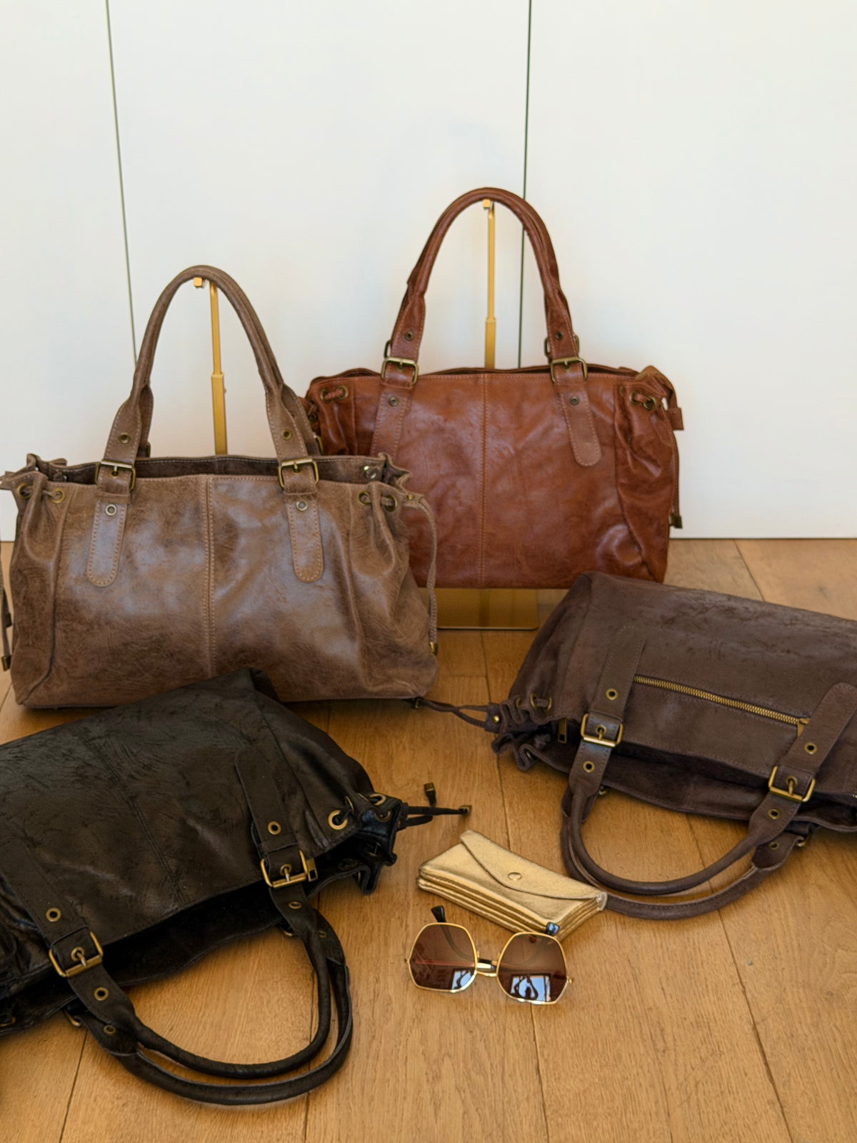 Sac cabas XL en cuir vieilli • COOPER Taupe