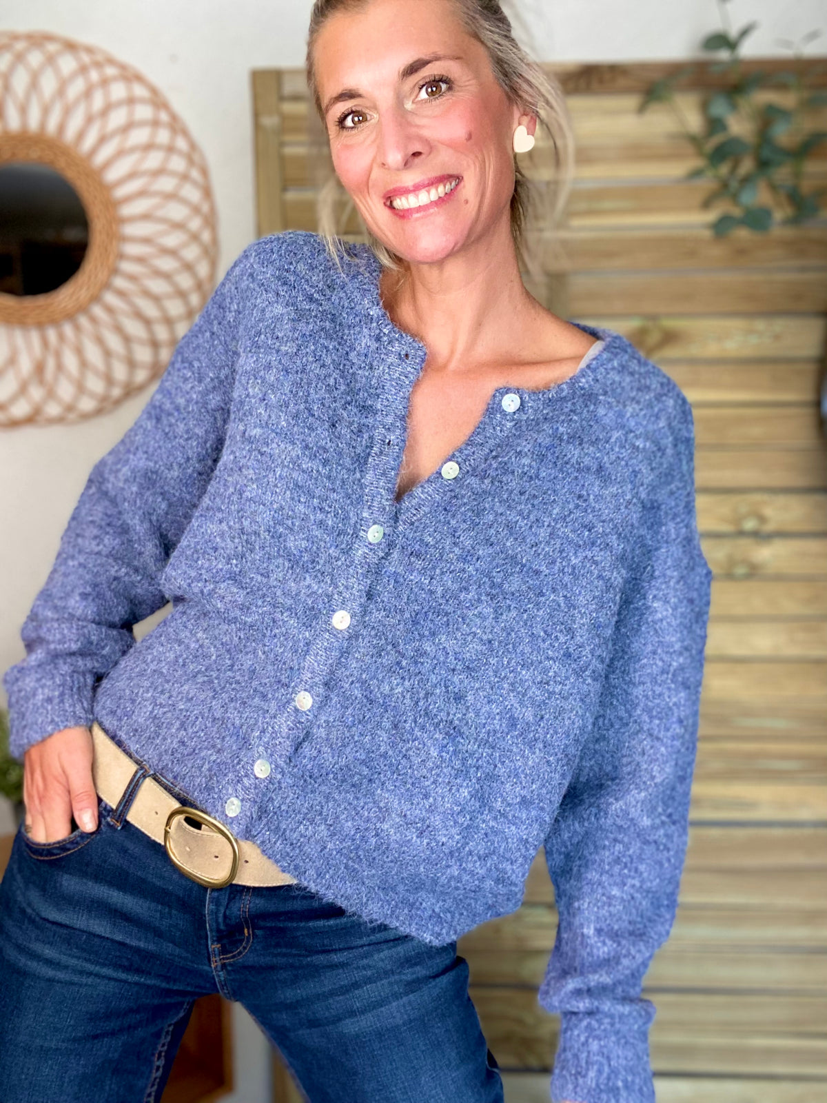 Gilet en maille MERYL - Denim