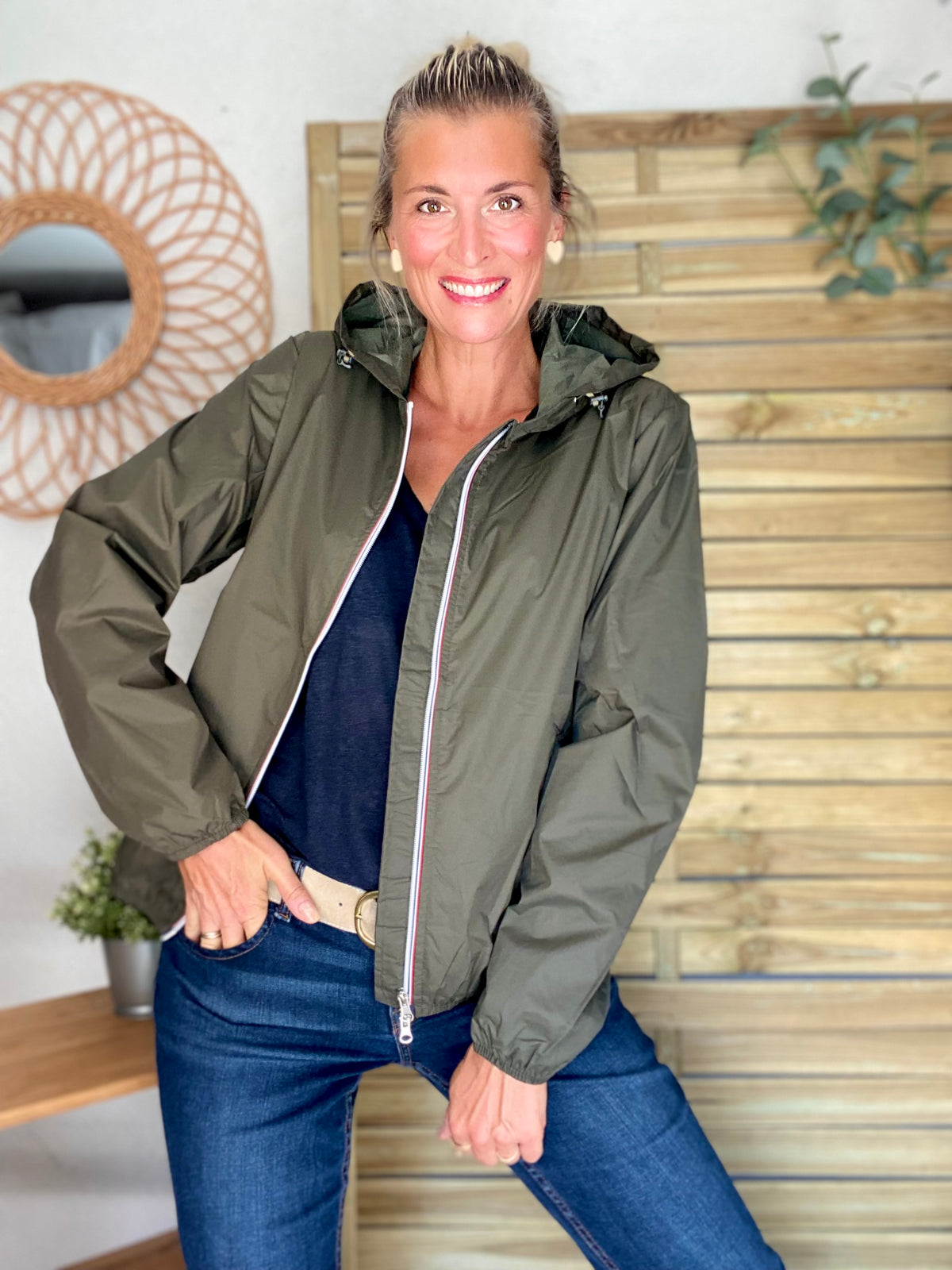 LAURA JO - Coupe vent imperméable ANNA COURT Kaki