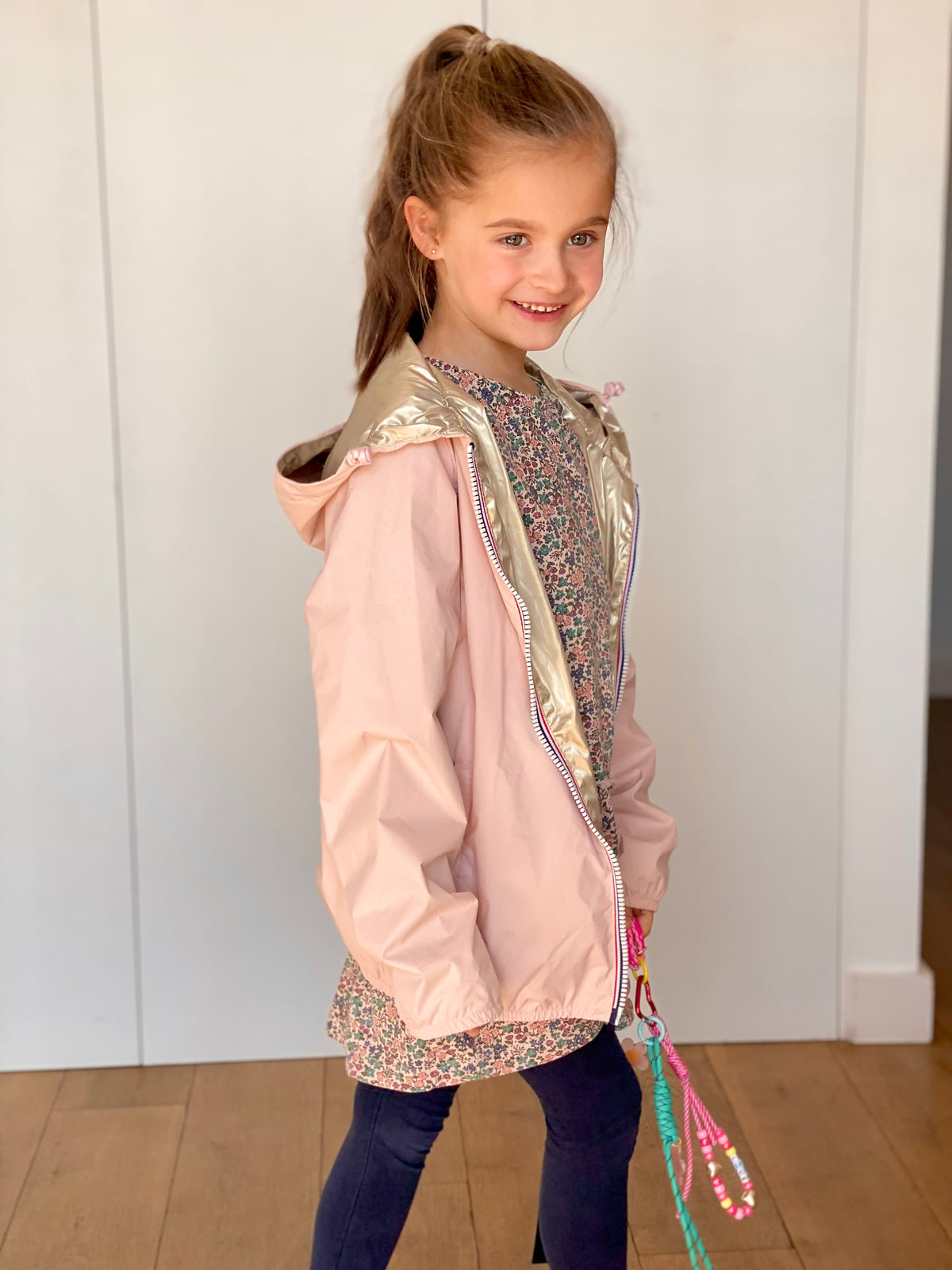 LAURA JO - Imperméable réversible léger GARANCE KIDS enfant (mixte) - Rose / Doré