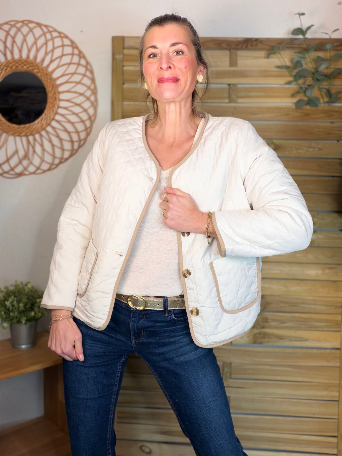 ⚡️ ARRIVAGE - Veste matelassée réversible Sherpa NOÉMIE Beige