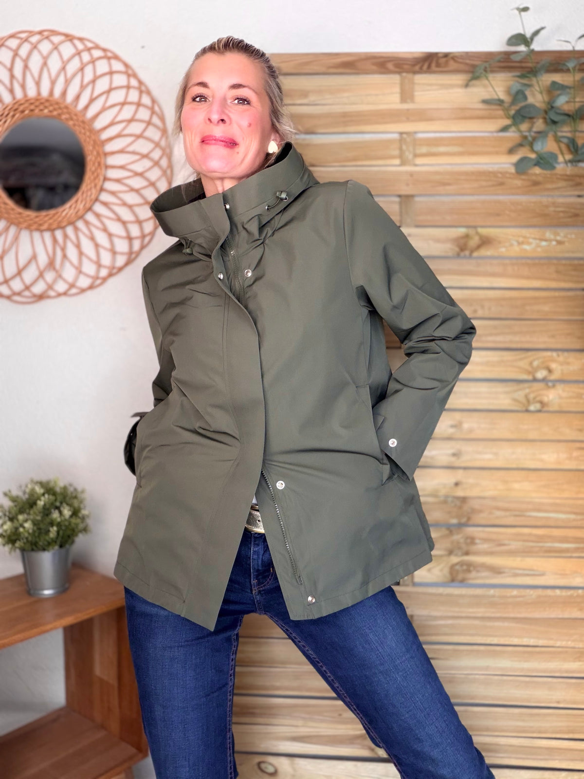 LAURA JO - Imperméable LAURENCE mi-long - Kaki