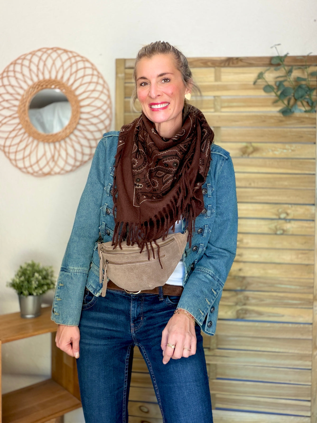 Écharpe Bandana Chocolat