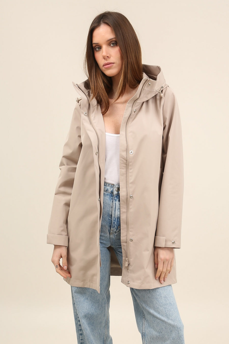 LAURA JO - Imperméable LAURENCE long - Beige • DÉSTOCKAGE
