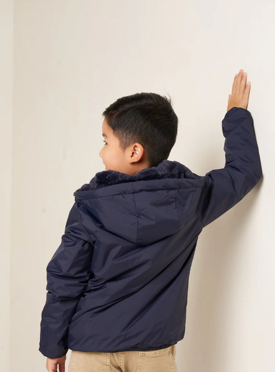 LAURA JO - Parka Imperméable mixte LOUIS.E KIDS fourré - Bleu marine