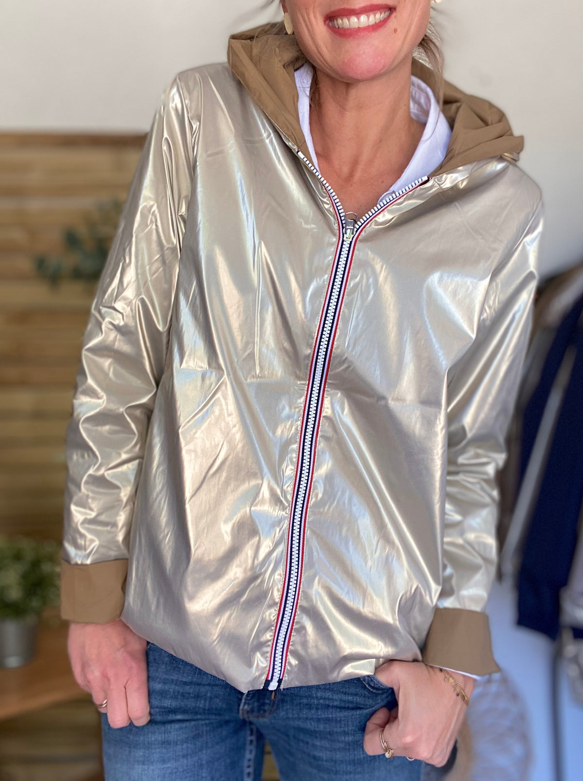 LAURA JO - Imperméable réversible GARANCE COURT léger - Camel/Doré