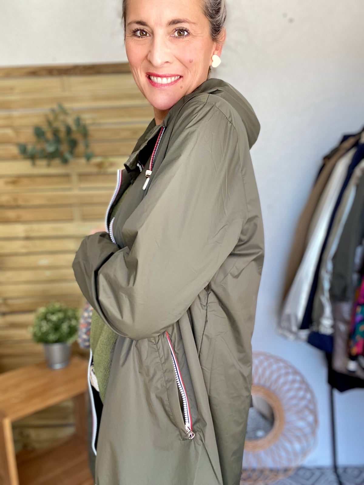Imperméable mi-saison doublé SOLINE LONG - Kaki - LAURA JO - FIN DE SÉRIE