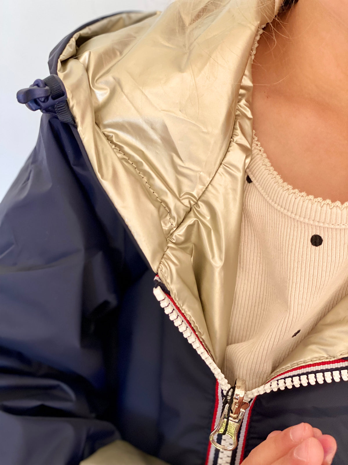Imperméable réversible rembourré LOUISON KIDS enfant (mixte) - Bleu Marine / Doré