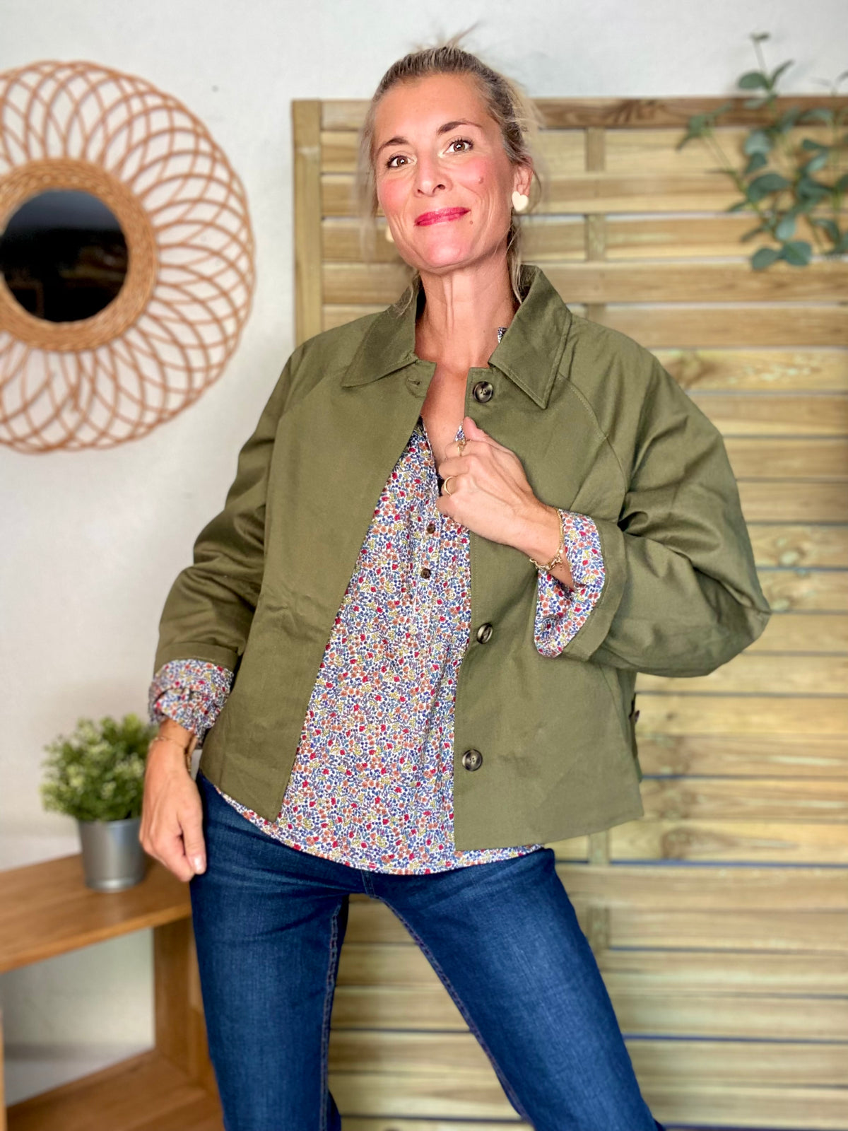 Blouse ample Liberty bleu EDWIGE - FIN DE SÉRIE
