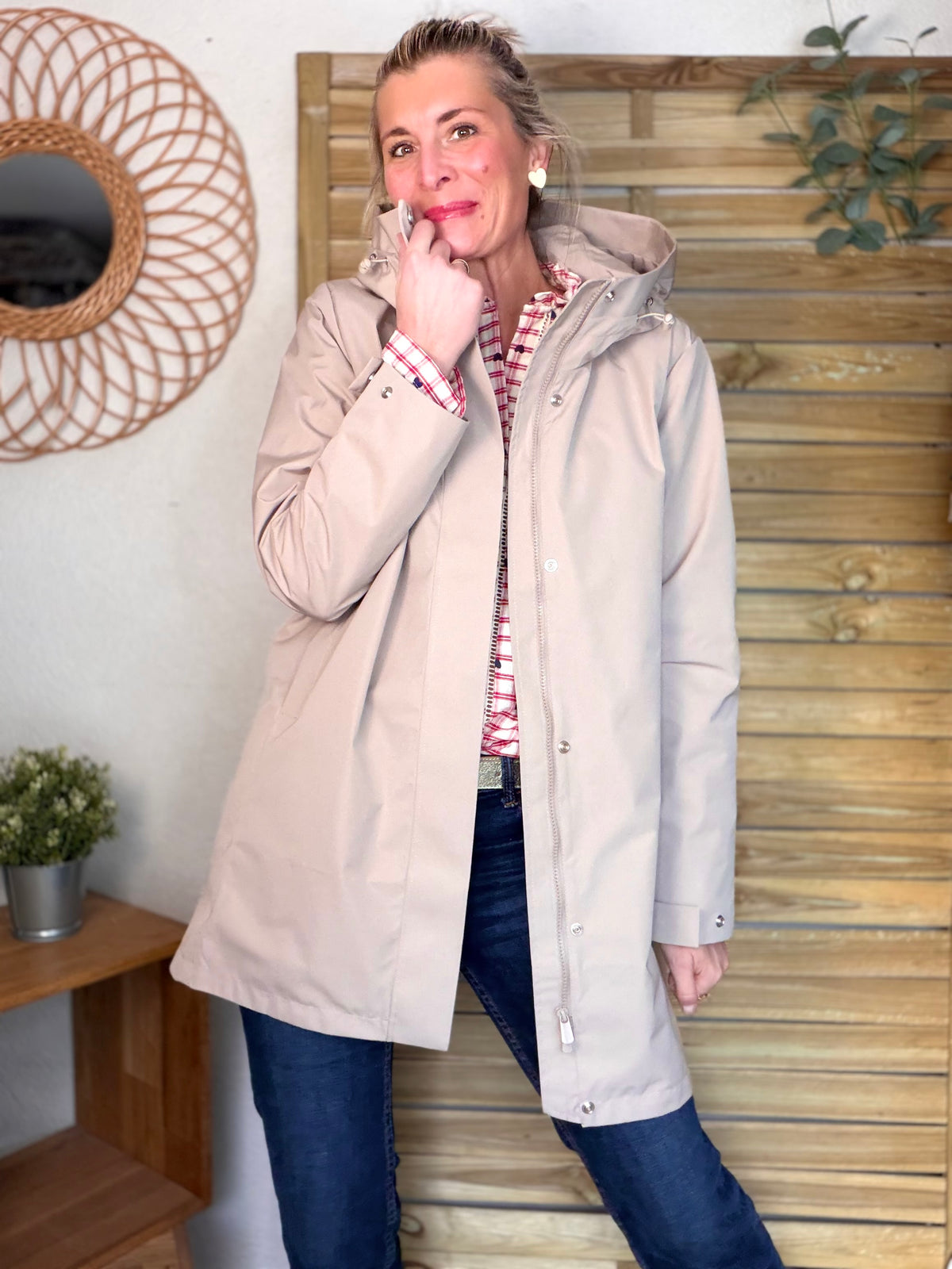 LAURA JO - Imperméable LAURENCE long - Beige • DÉSTOCKAGE