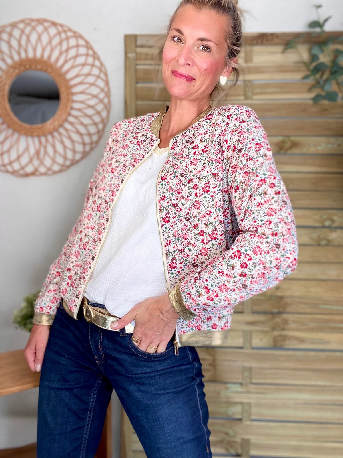 Veste bombers THAÏS - imprimé fleuri - FIN DE SÉRIE