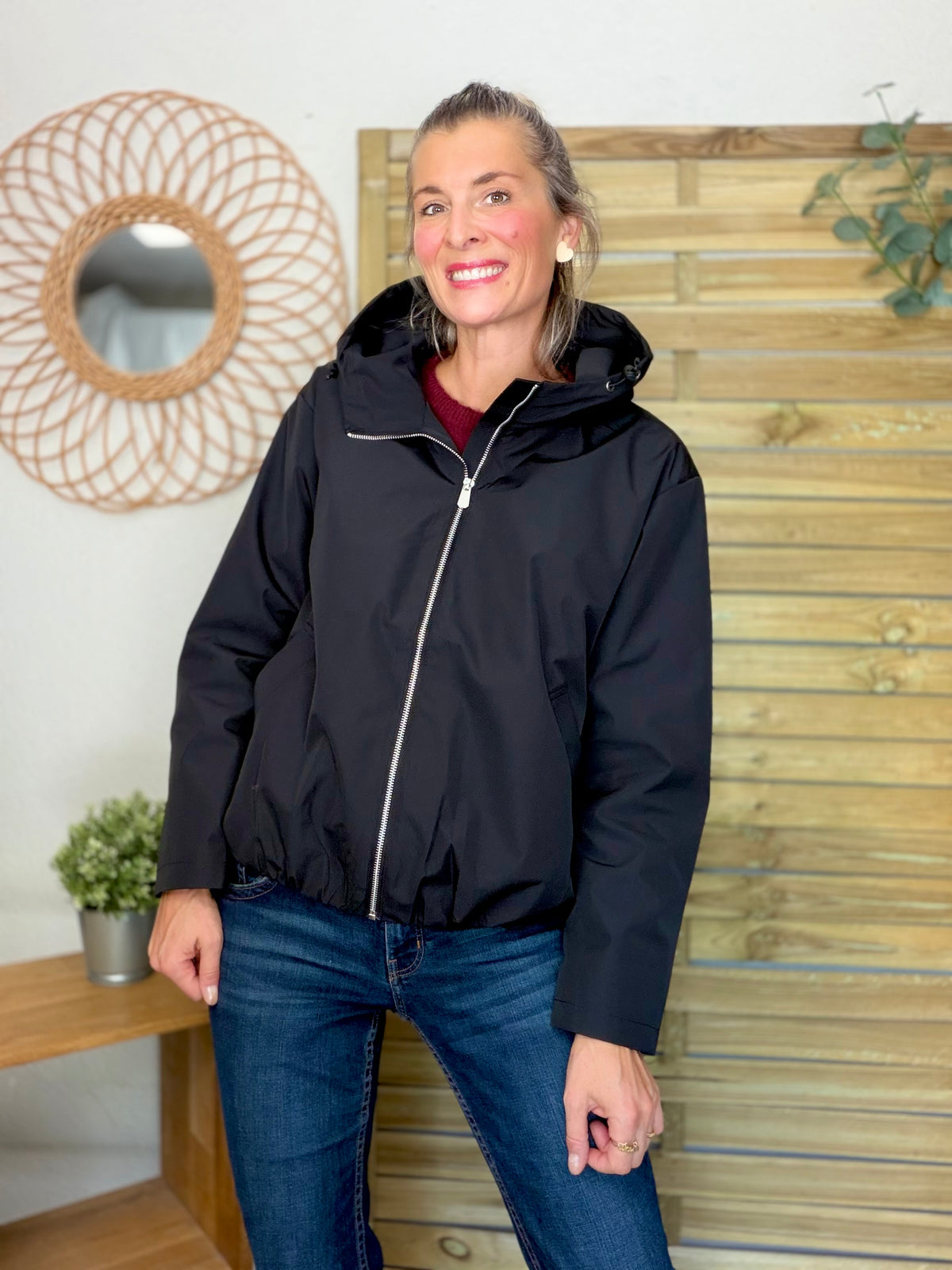 LAURA JO - Imperméable ÉLÉA court - Noir
