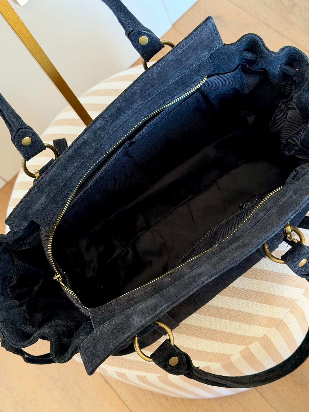 Sac cabas XL en cuir daim • PARKER Noir