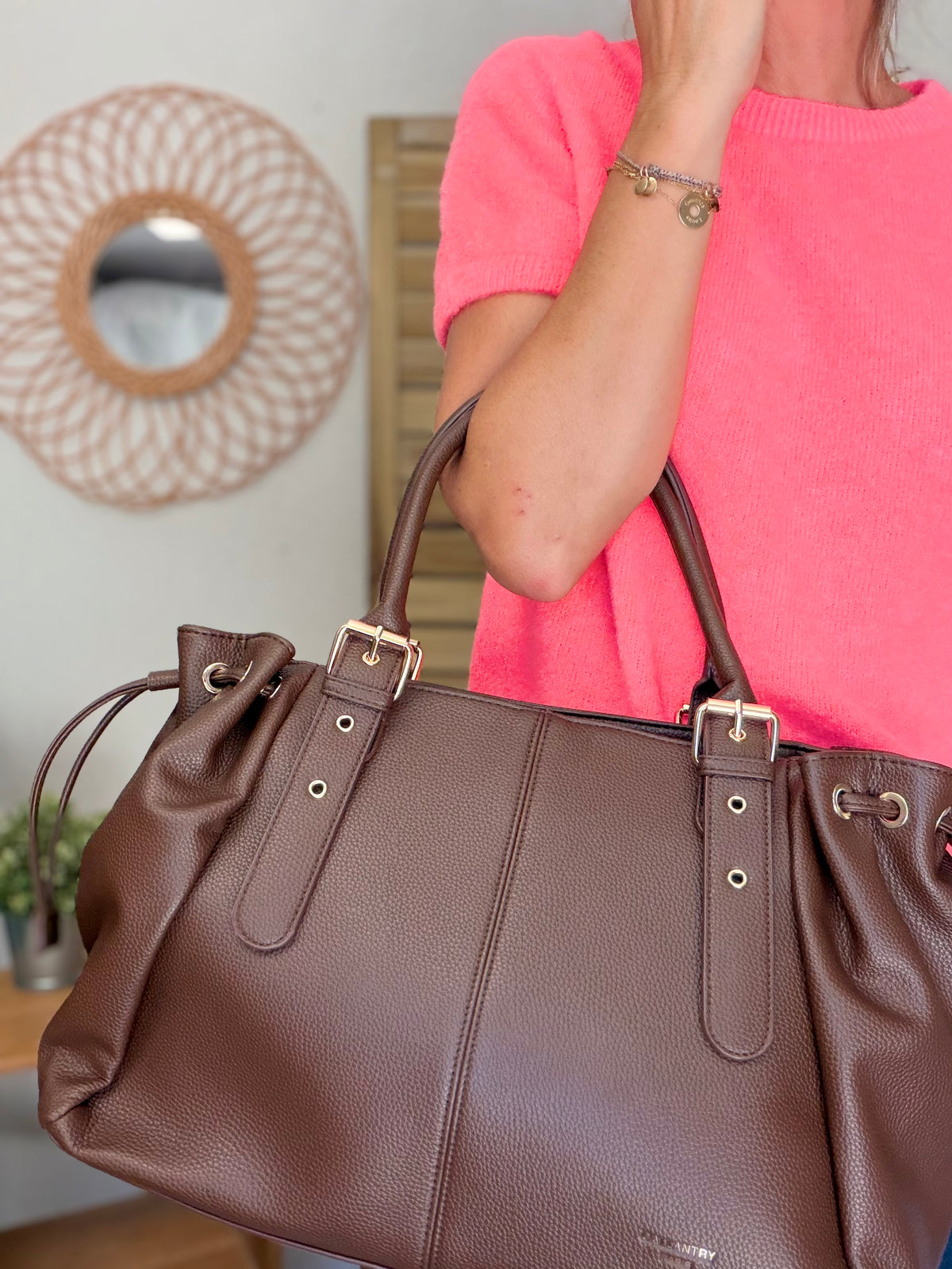 Sac cabas XL simili cuir CLÉA Chocolat