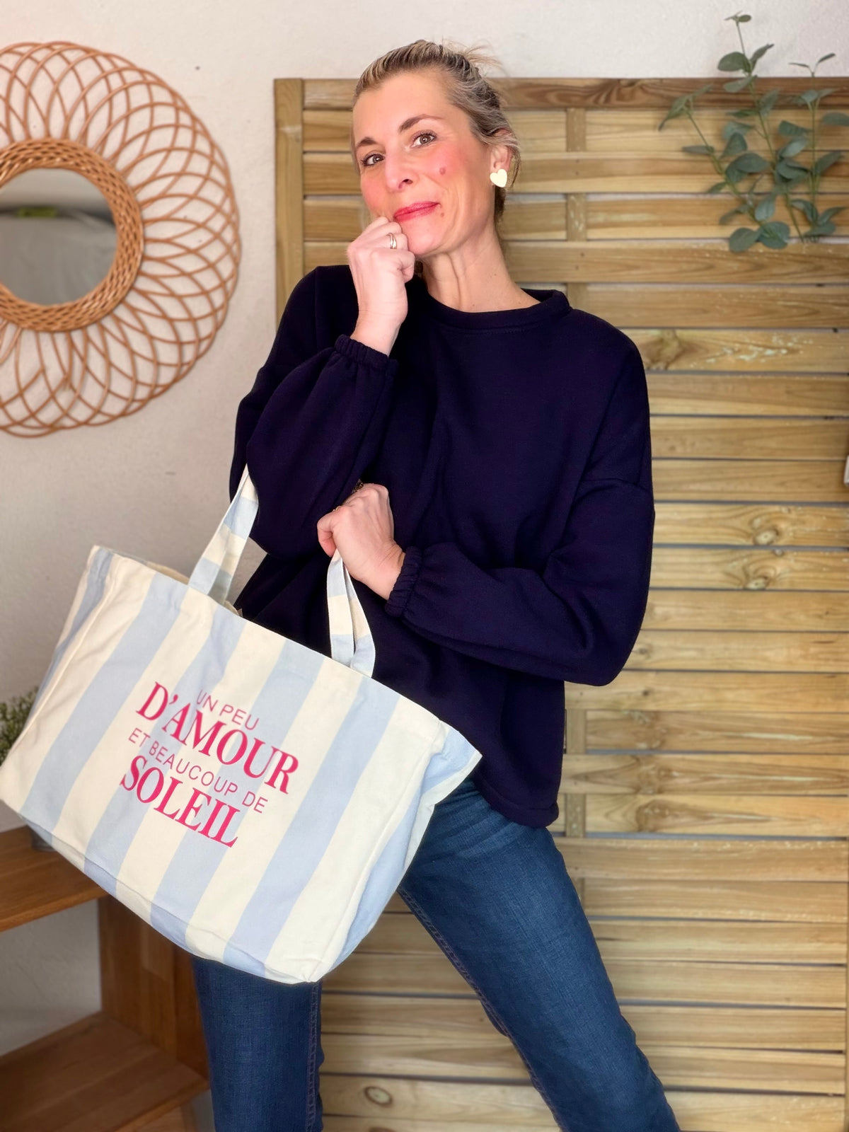 Grand cabas Tote bag Amour / Soleil ELSY