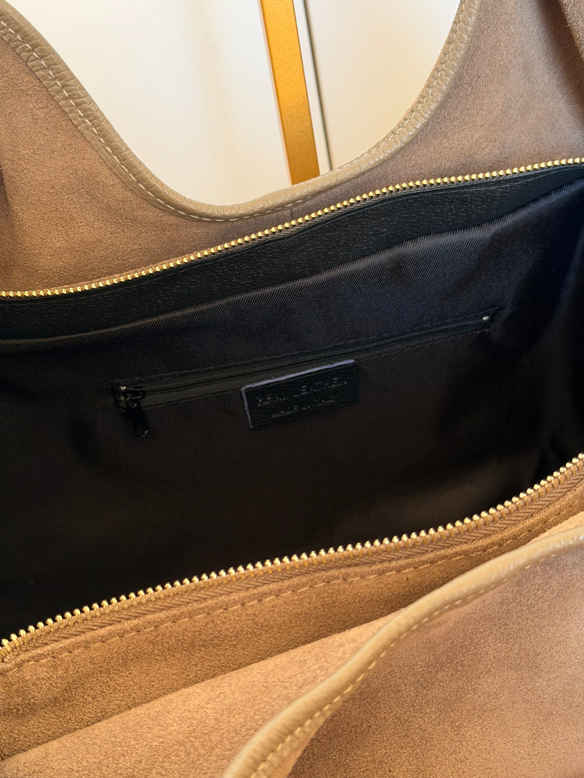 Sac cabas XXL en cuir daim souple • AUSTIN Taupe