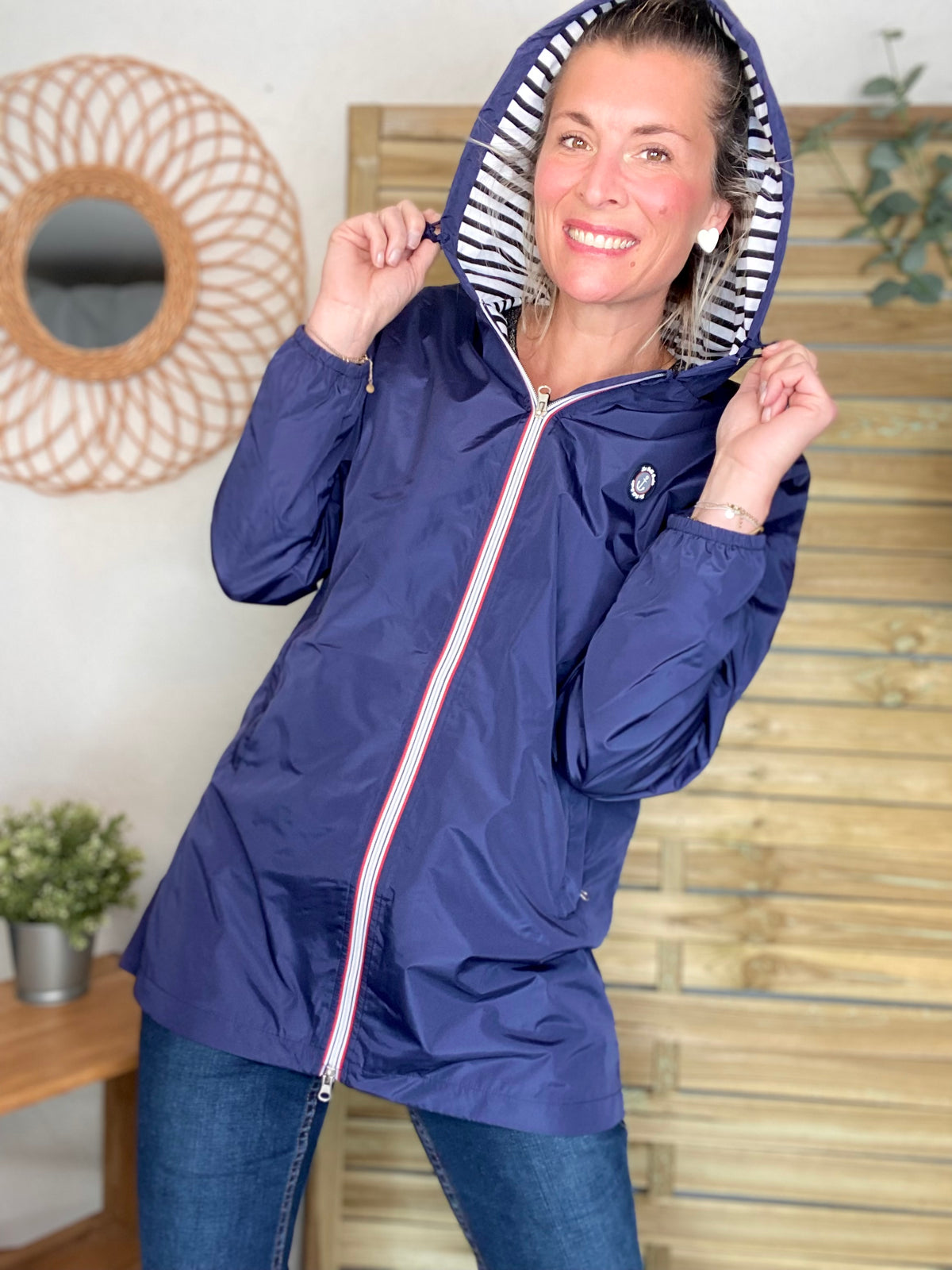 Imperméable doublé unisexe CÉLESTE - LE PETIT BRETON - Bleu Marine (taille petit) - FIN DE SÉRIE