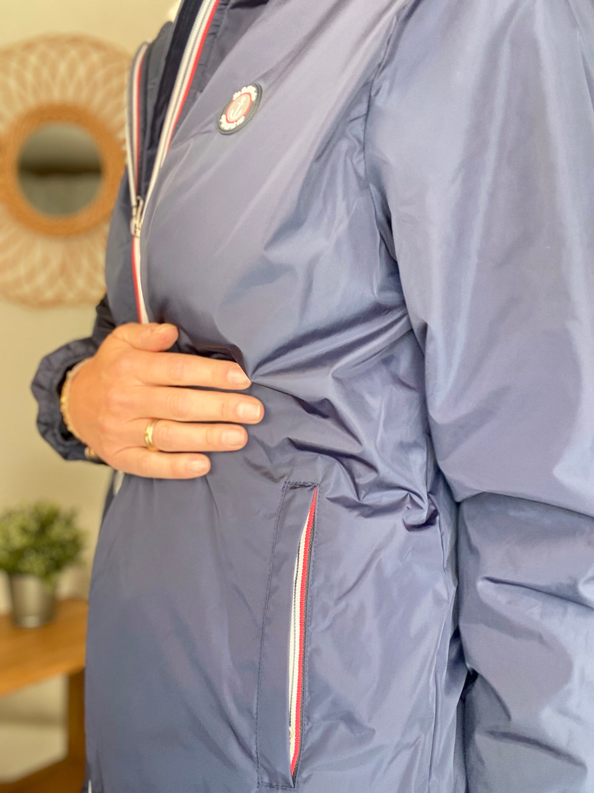 Parka Imperméable moumoute sherpa unisexe JEAN.NE - LE PETIT BRETON - Bleu Marine (Taille très grand) - FIN DE SÉRIE