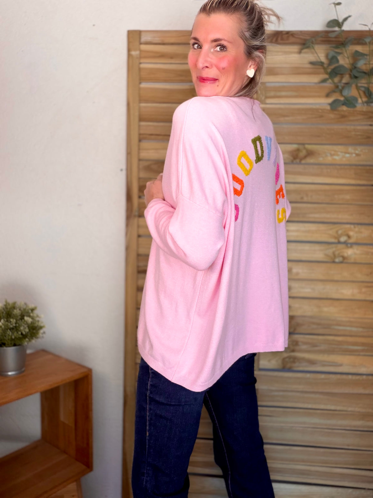 Gilet GOOD VIBES rose - AVIDA - FIN DE SÉRIE