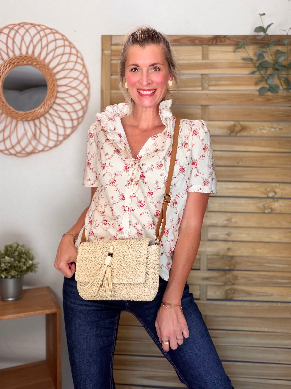 Blouse fleurie manches courtes VANESSA