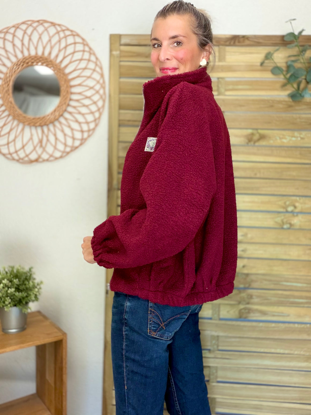 ⚡️ ARRIVAGE • Veste teddy Sherpa zippée LÉONIE Bordeaux