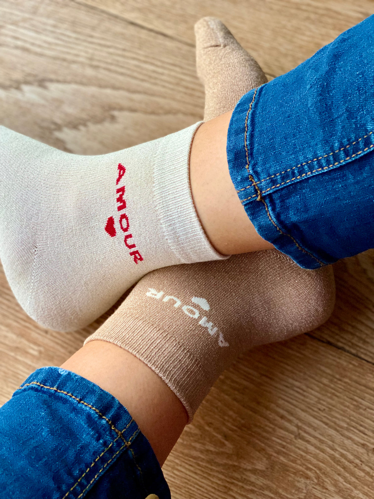 Chaussettes scintillantes glitter ZAHO - Amour
