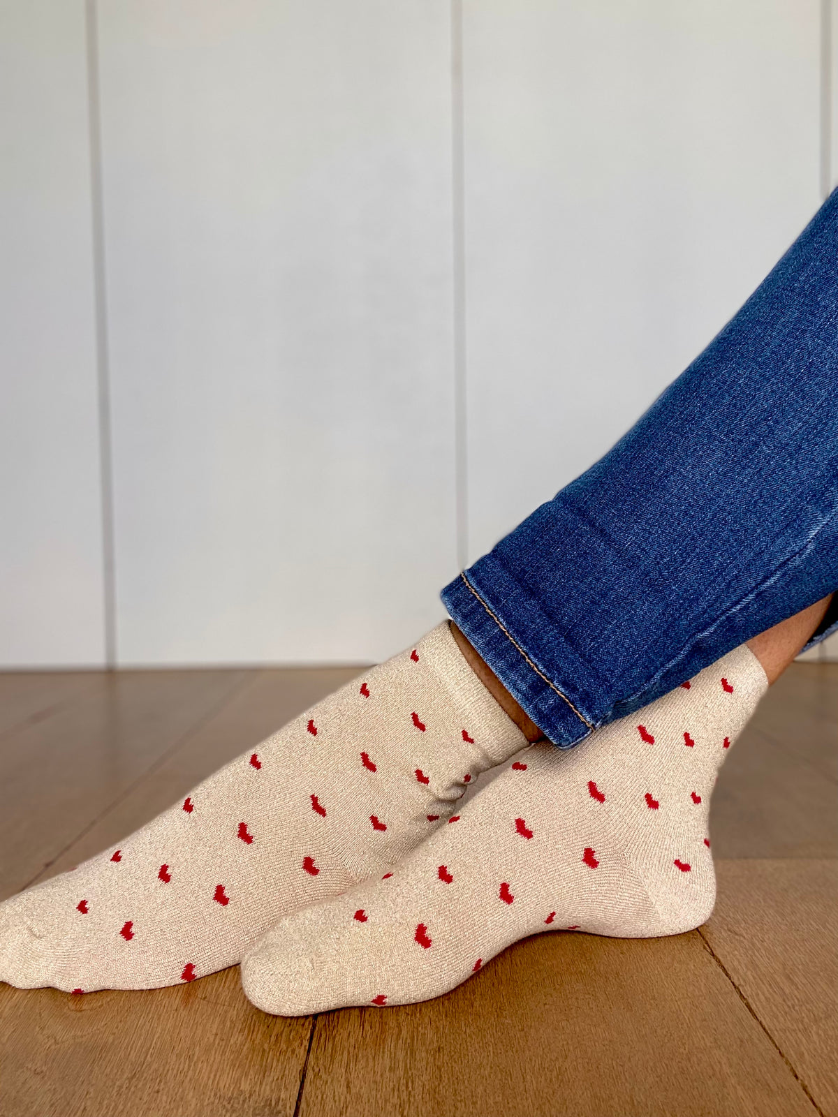Chaussettes scintillantes glitter ZAHO - Petits coeurs