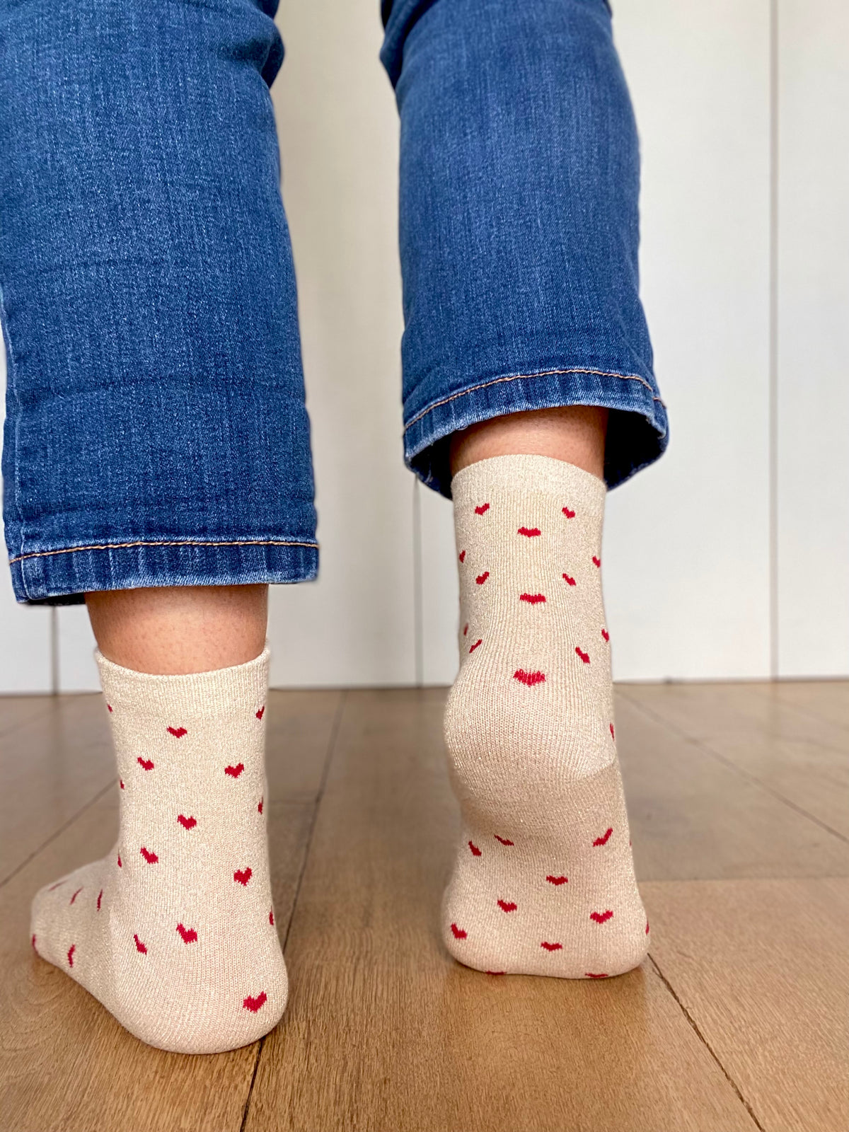 Chaussettes scintillantes glitter ZAHO - Petits coeurs