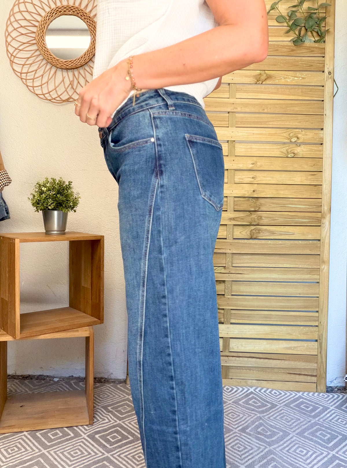 RÉASSORT PRÉVU DÉBUT NOVEMBRE • Pantalon Jean coupe barrel LÉON Bleu