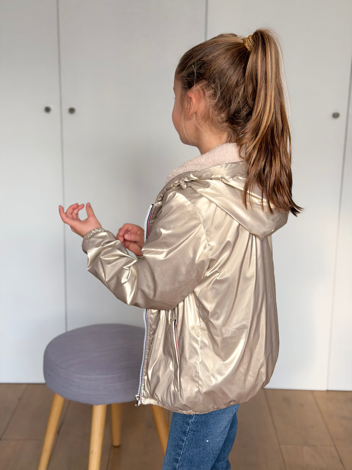 LAURA JO - Parka Imperméable mixte LOUIS.E KIDS Sherpa - Doré